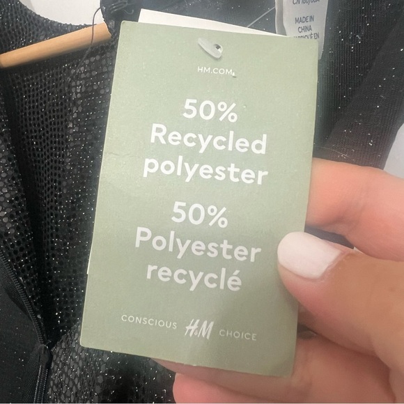 H&M Women’s XS Metallic Black Sequin Event Party Glam Witchy Bodycon Mini Dress - Picture 8 of 12